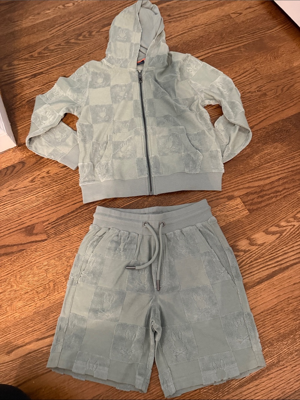 Psycho Bunny Sage Green Checker Knit Set Size 7/8